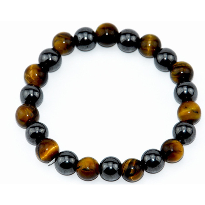 Cross-Border Men's Bracelet Tiger Eye Stone Black Gallstone Imitation Obsidian Bracelet Amazon AliExpress Cross-Border Jewelry Wholesale