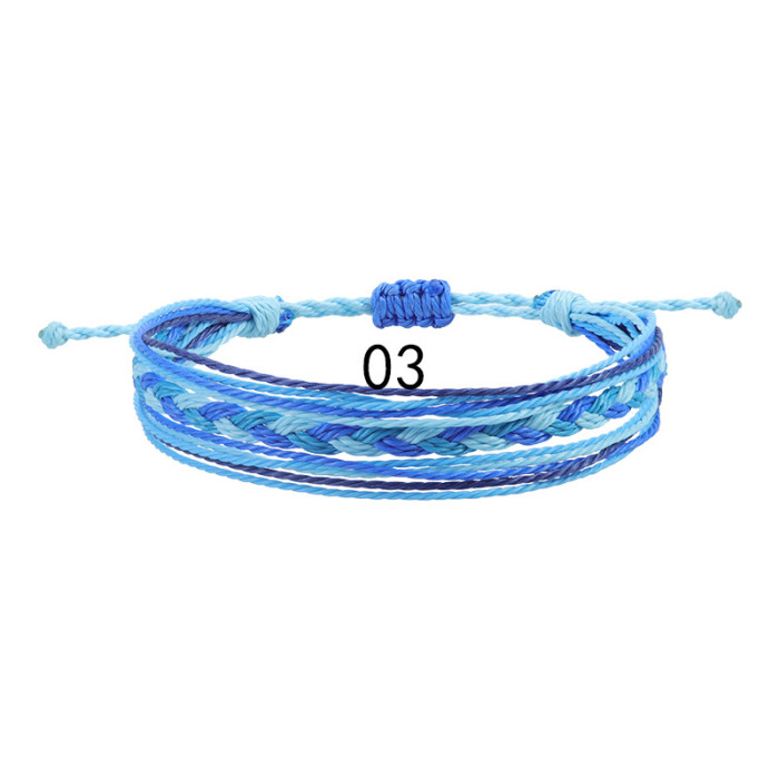 Cross-Border New Braided Bracelet Bohemian Style Braided Bracelet Waterproof Wax Thread Surfing Hand Accessories In Stock
