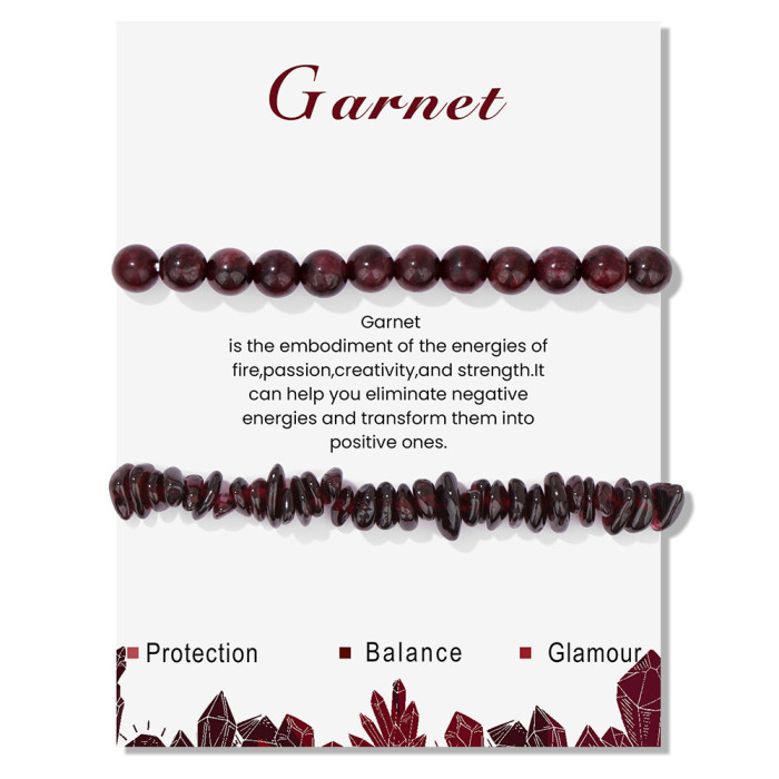 Amazon Hot-Selling Crystal Agate Beaded Bracelet European and American Irregular Stone Beads 2-Piece Set Bracelet Export Exclusive