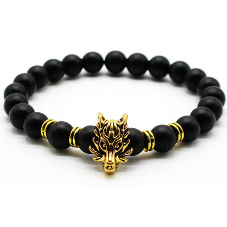 Men's Volcanic Stone Bracelet Dragon Ornament Elastic Stone Bracelet Wholesale Cross-Border Hot-Selling Small Accessories
