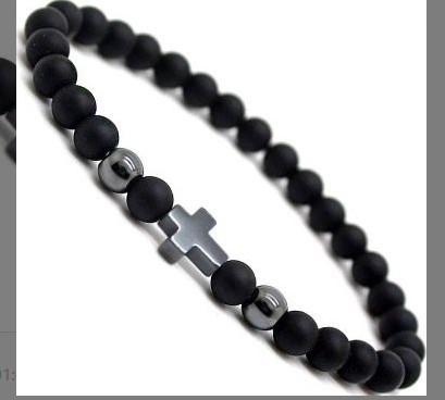 Foreign Trade New Model 6mm Black Matte Hand-Pierced Copper Bead UFO Micro Inlaid Diamond Ball Bracelet Men's Bracelet Set Wholesale