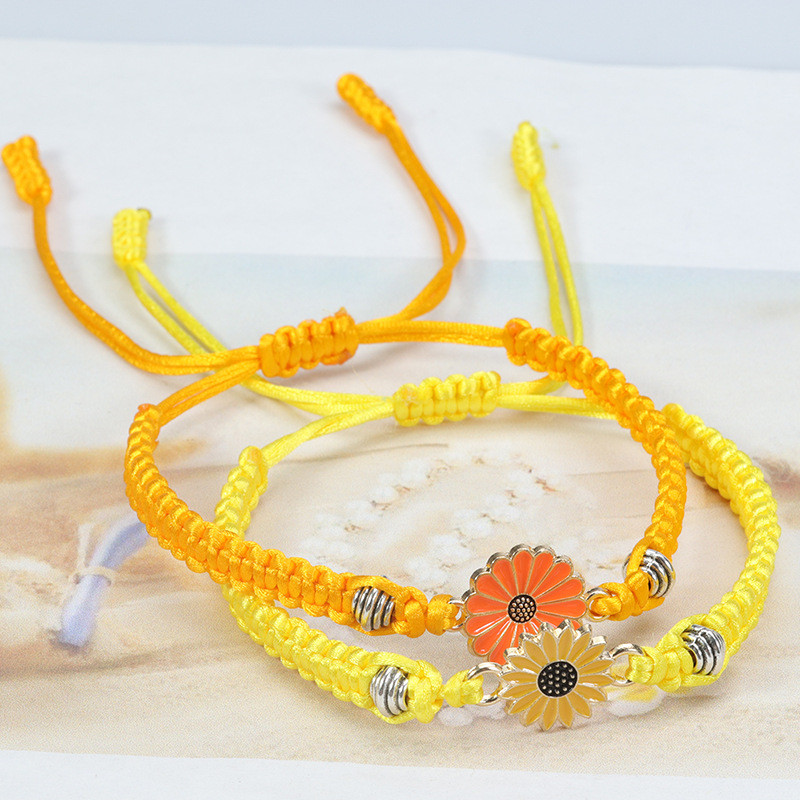 Amazon New Beach Surf Bracelet Shell Chrysanthemum Handmade Woven Bracelet Manufacturer Cross-Border Jewelry Source
