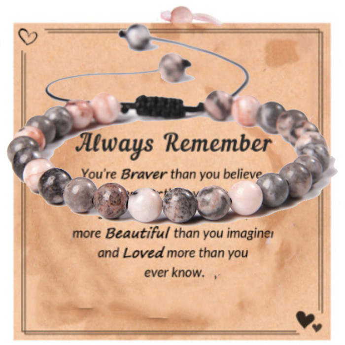 Amazon Hot Selling Heart Bracelet Magnetic Zebra Adjustable Handmade Woven Bracelet Graduation Season Gift Bracelet