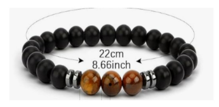 Cross-Border Fashion Jewelry Wholesale New Black Stone Tiger Eye Bead Bracelet Map Stone Bracelet Magnetic Bracelet New Arrival