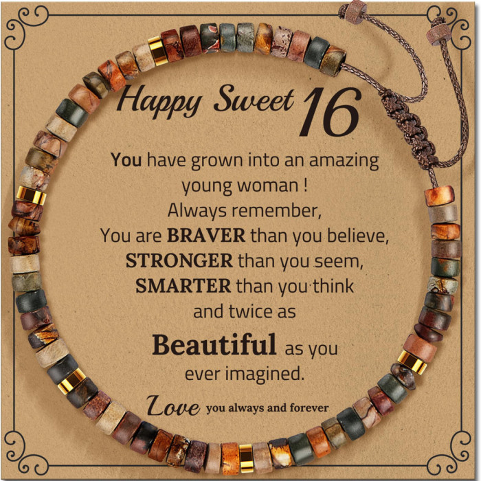 Cross-Border Hot Selling Hand-Woven Adjustable Bracelet Card Blessing Message Birthday Gift Blessing Card Factory Direct Sale