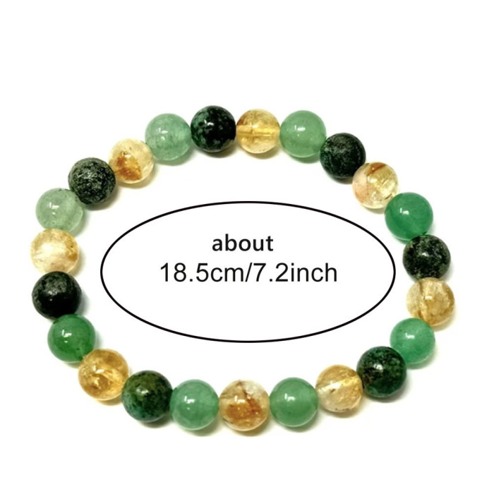 Yellow Crystal Green Aventurine Natural Stone Bracelet for Women High-end Feel Export Hot-selling Beaded European and American Fashion Street Style