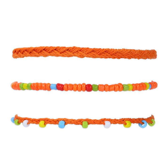 Amazon Hot Selling Bohemian Style Anklet Waterproof Wax Thread Braided Starfish Turtle Ankle Chain Bracelet Set, Jewe...