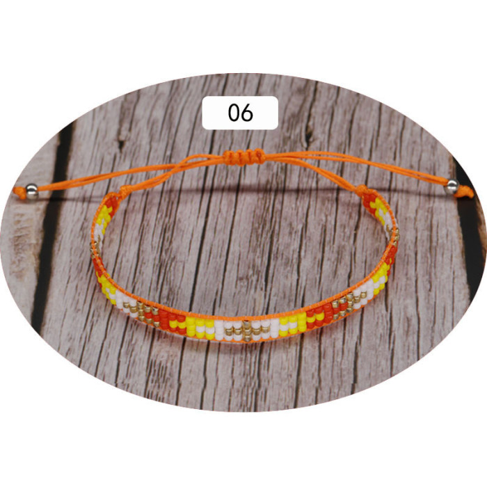 Exclusive Hand-Woven Bracelet Vintage Ethnic Style Jewelry Colorful Beads Red Rope Bracelet Mixed Weave Bracelet