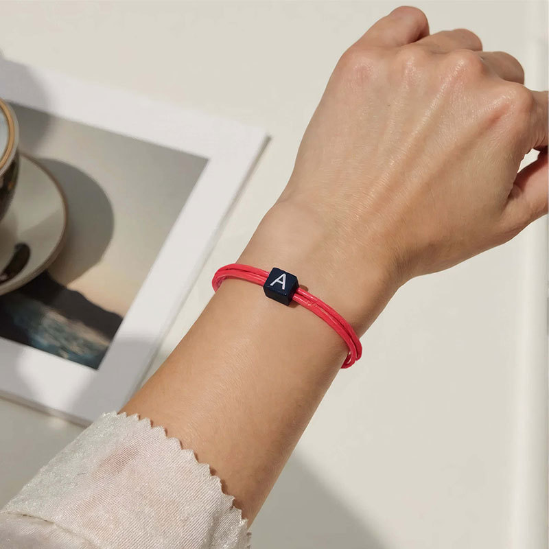 European and American New Style 26 Letter Bracelet Simple Versatile Multi-color Letter Bracelet TEMU Cross-border Factory Supply
