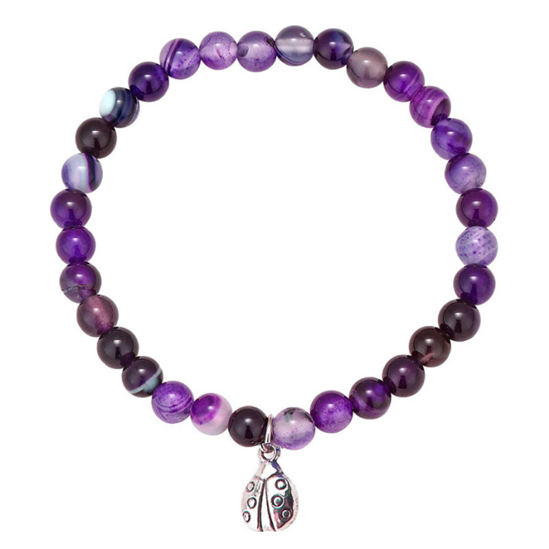 Cross-Border Exclusive for European and American Fashion New Amazon Stone Bracelet Seven-Star Ladybug Pendant Bracelet Wholesale