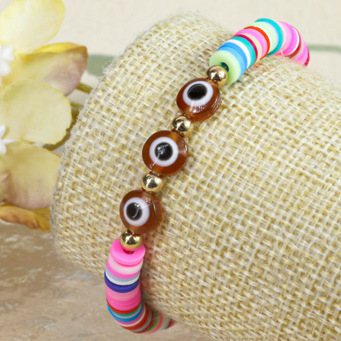 Cross-Border Hot Selling Devil's Eye Soft Clay Bracelet Amulet Bracelet Parent-Child Gift Bracelet