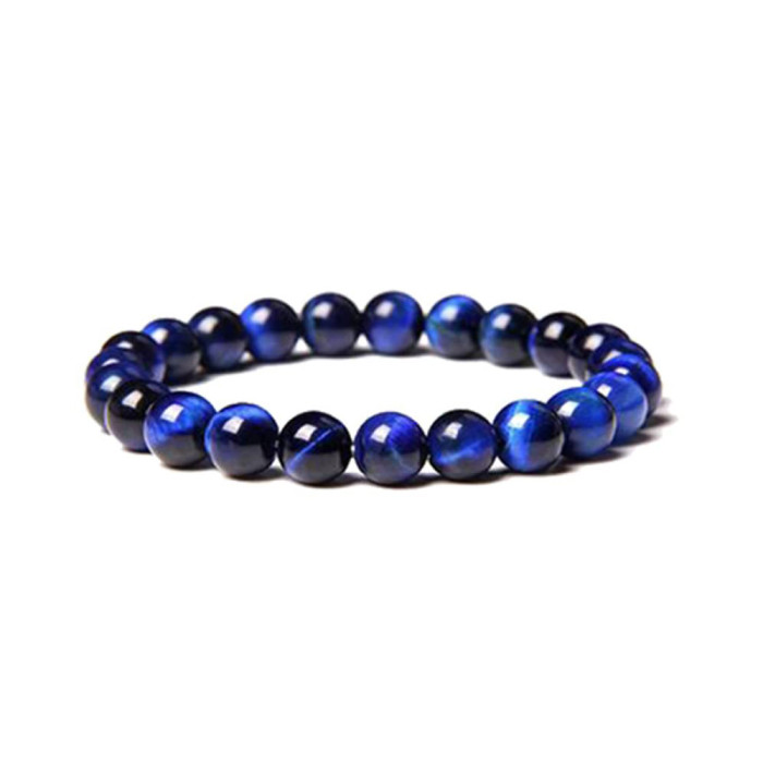 Cross-Border European and American Men's Stone Bead Bracelet Set Decorations Round Beaded Bracelet for Men and Women Agate Elastic Beaded Bracelet