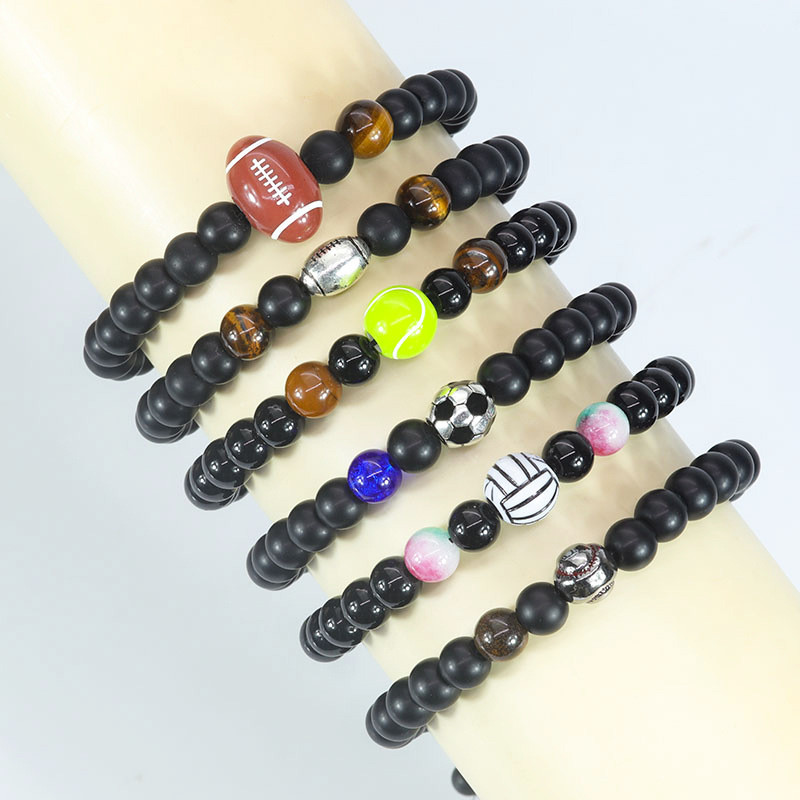Amazon Cross-Border Hot Sale Charming Men's Bracelet Matte Couple Various Ball Accessories In Stock Wholesale