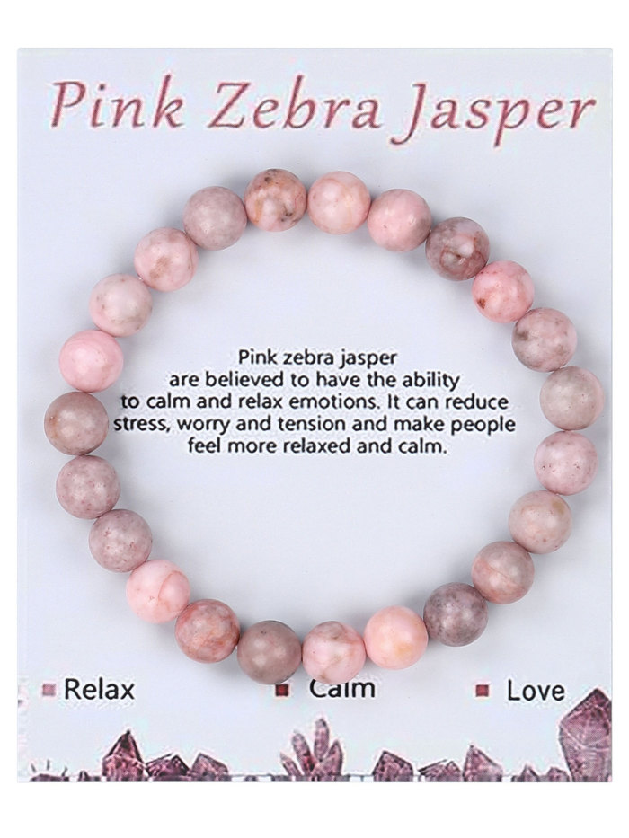 Amazon Hot-Selling Beaded Bracelet Single Loop Elastic Cord 8mm Amethyst Agate Gift Bracelet Women's Rose Quartz Bracelet