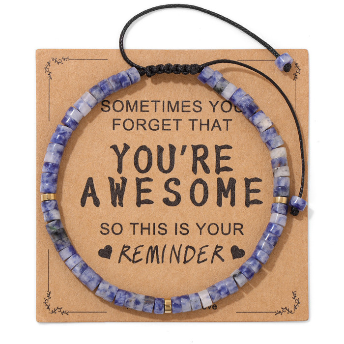 Amazon Hot-Selling Inspirational Gift Bracelet 4mm Wheel Flat Bead Stone Woven Adjustable Bracelet Factory In Stock