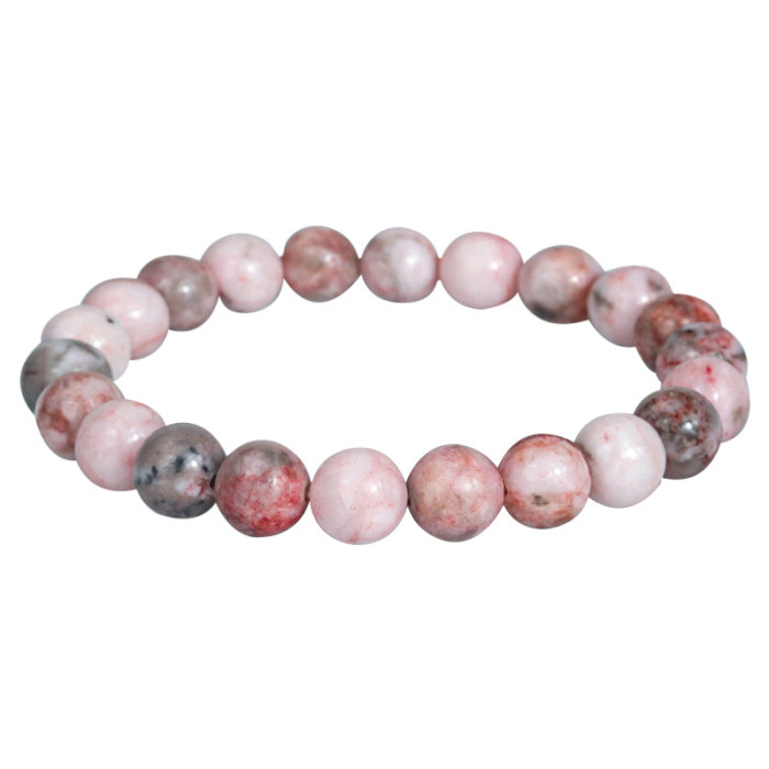 Cross-Border Hot-Selling Pink Zebra Emperor Stone Amethyst Bracelet Wholesale Bracelet White Pine Shoushan Stone Bracelet Factory Direct Sale