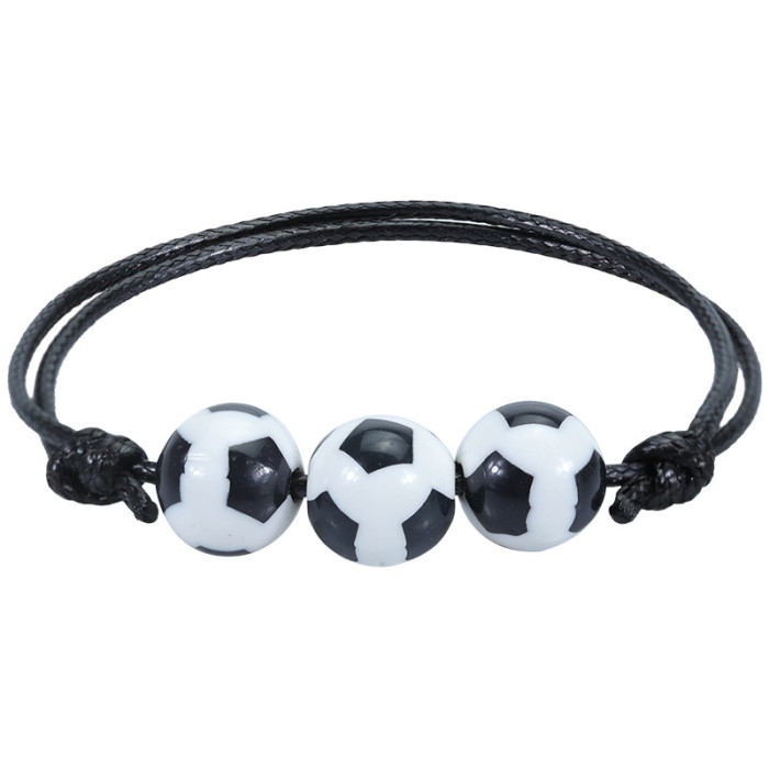 Cross-Border Hot Item Simple Personality Versatile Ball Sports Jewelry Softball Soccer Baseball Bracelet Beaded Bracelet In Stock
