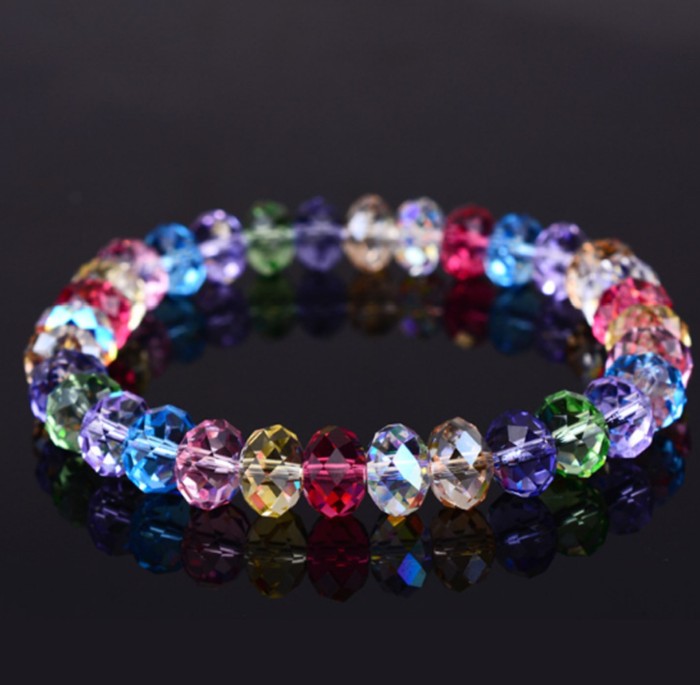2024 New Korean Style Simple Personality Crystal Bracelet Beaded Elastic Bracelet Wholesale Pujiang Crystal