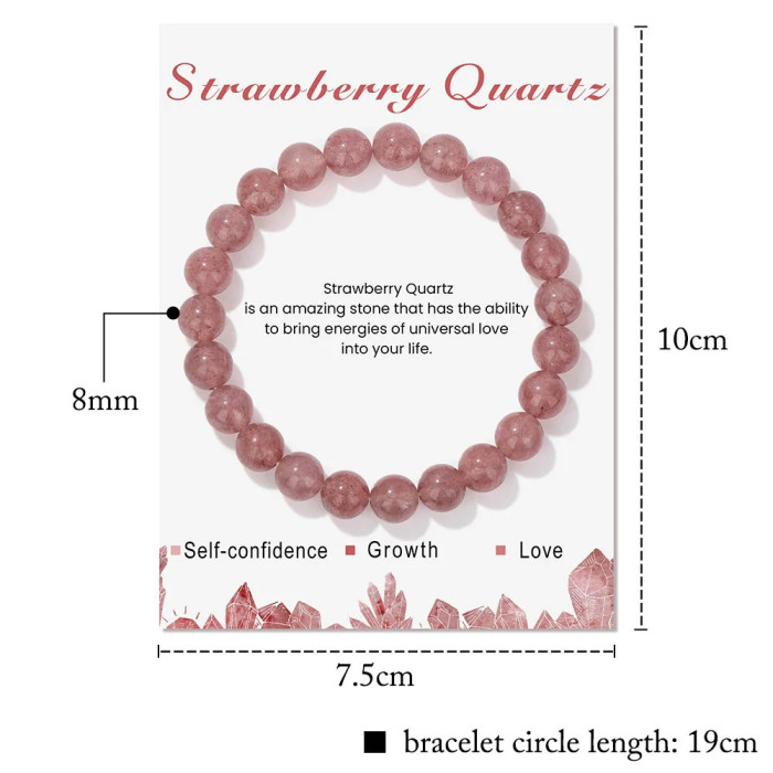 Amazon Hot Selling Natural Stone Bracelet Elastic Beaded 8mm Blue Turquoise Agate Rose Quartz Beaded Volcanic Stone Bracelet