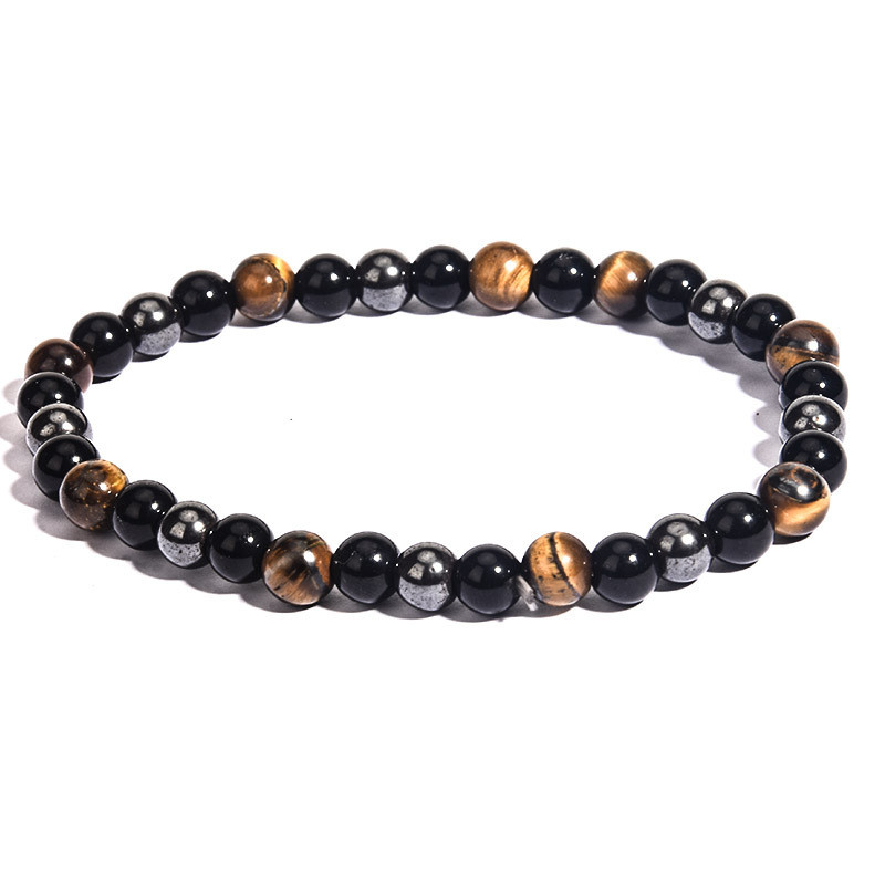Amazon New Tiger Eye Stone Bracelet European and American Jewelry Obsidian Hematite Magnetic Yoga Energy Bracelet Hand Accessory