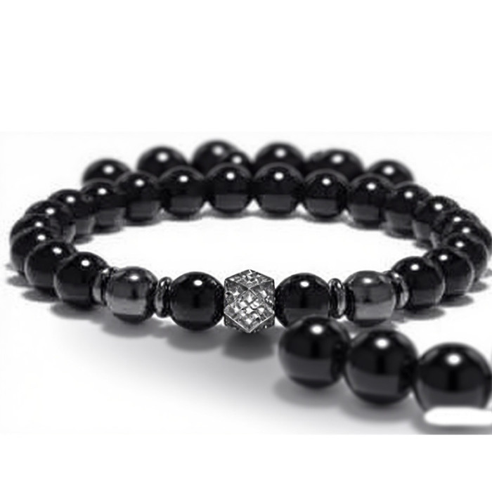 Cross-Border Foreign Trade Fashion Luxury Charm Men's Bracelet Zircon Stone Handmade Beaded Bracelet and Bangle Wholesale