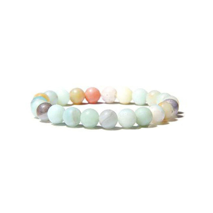 8mm Tiger Eye Stone Pink Quartz Volcanic Stone Amethyst Hematite Red Agate Beads Bracelet Elastic Beaded Bangle Cross-Border