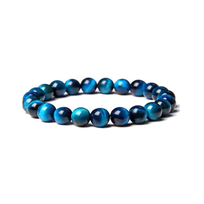 Cross-Border European and American Men's Stone Bead Bracelet Set Decorations Round Beaded Bracelet for Men and Women Agate Elastic Beaded Bracelet
