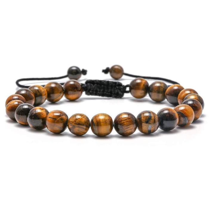 Amazon Hot Selling Bracelet Set Tiger Eye Stone Turquoise Braided Lava Stone Adjustable Volcanic Stone Bracelet Set
