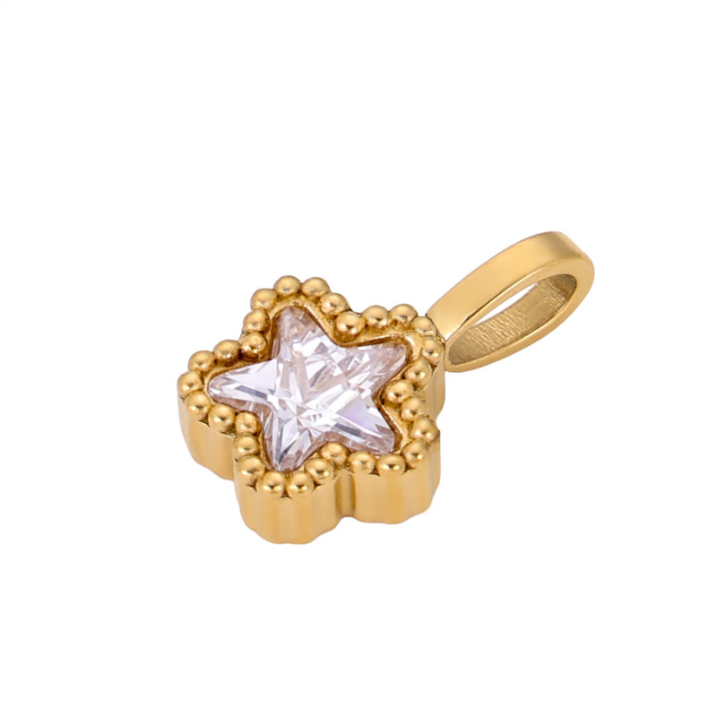 Stainless Steel with Drill Zircon DIY Earrings Jewelry Small Accessories Star Heart Water Drop Round Bracelet Necklace Accessories Wholesale