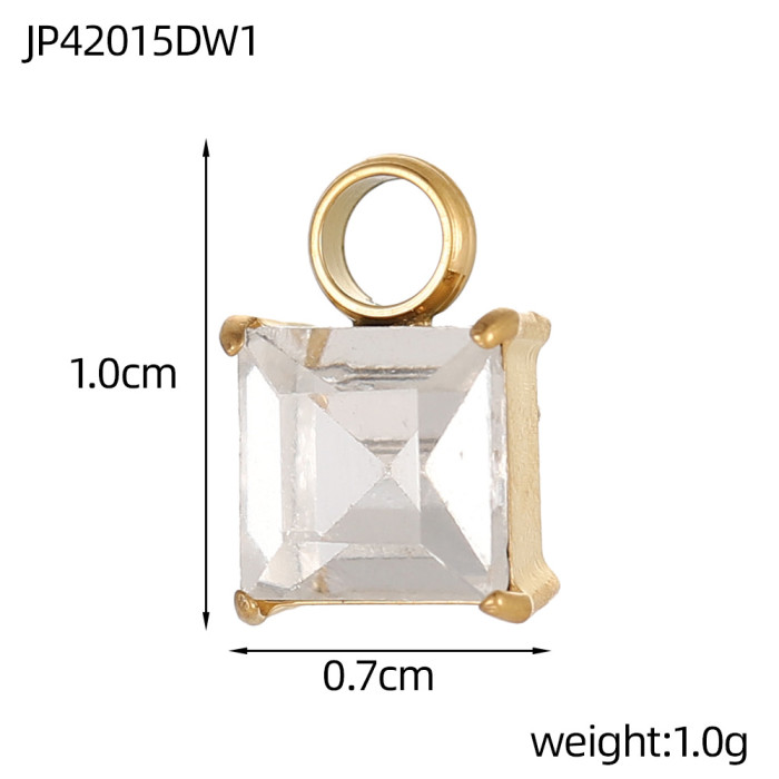 New Birthstone Pendant DIY Accessories Necklace for Women Colorful Birthstone Cubes Colorful Zircon Accessories Whole...
