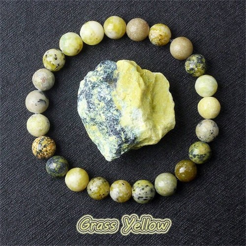 Summer Rice Bead Bracelet for Women, Ins Style 8mm Beaded Bracelet, European and American Style Flower Green Stone Beaded Opal Bracelet Wholesale