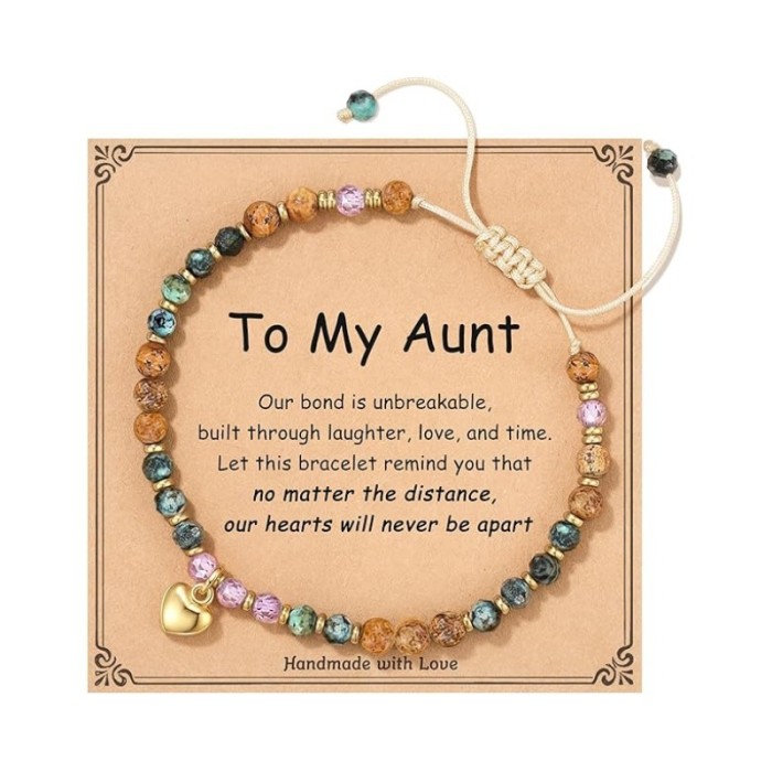 Amazon New Product 4mm Natural Stone Beaded Cross Lobster Clasp Adjustable Women's Bracelet with Card
