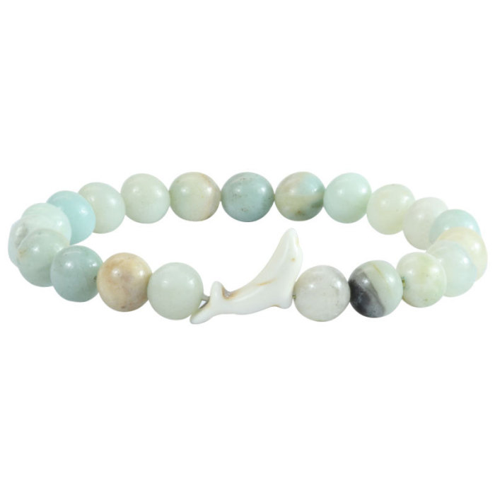 Cross-Border Hot-Selling Turtle Elephant Shark Elastic Bracelet Natural Stone Beaded Animal Tracking Bracelet