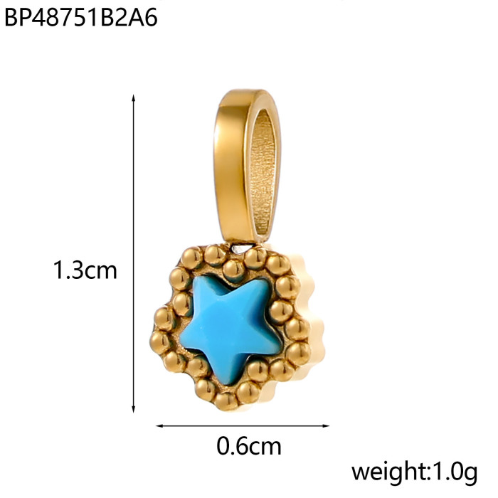 Five-Pointed Star Zircon Pendant Accessories DIY Series Niche December Birthstone Jewelry Accessories Wholesale, Neck...