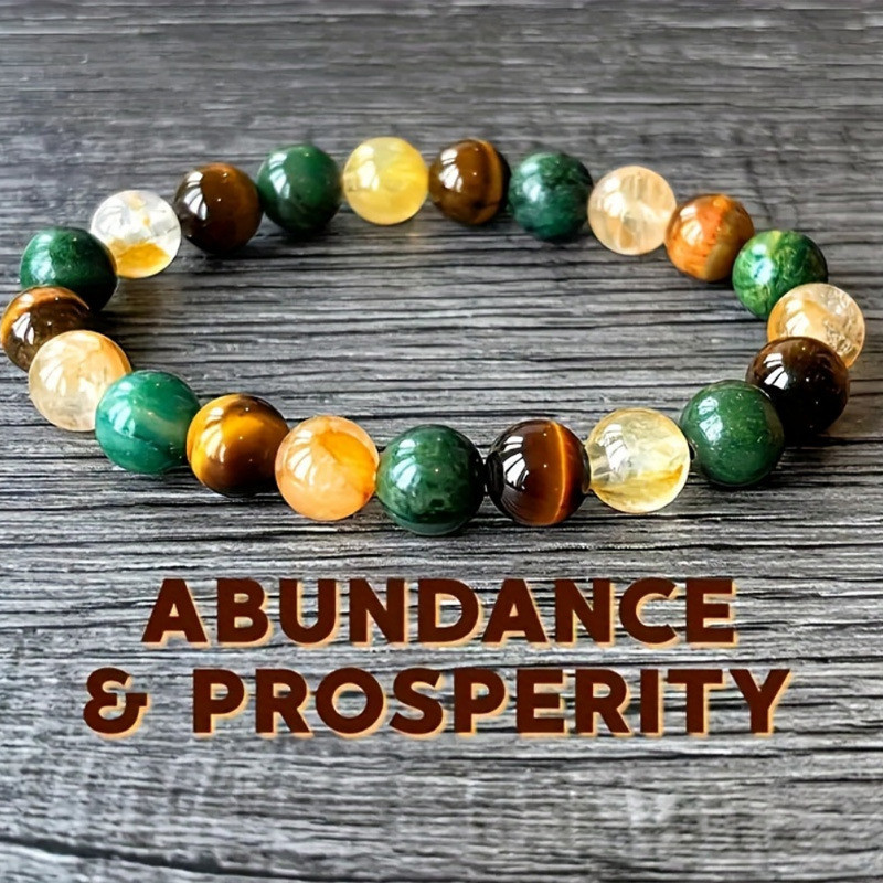 Temu Hot-Selling European and American Trend Tiger Eye Glitter Stone Agate Beaded Bracelet for Women Pink Quartz Yoga Halloween Bracelet