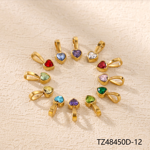 Classic Element DIY Pendant Necklace Colorful Zircon Pendant Hanging Ornament Accessories Twelve Birthstone Necklace for Women