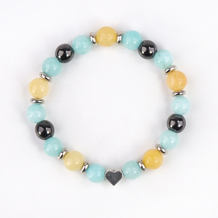 European and American Cross-Border Hot Sale Heart Bracelet Men's Handmade Pendant Accessories Women's Versatile High-End Card Bracelet Gift
