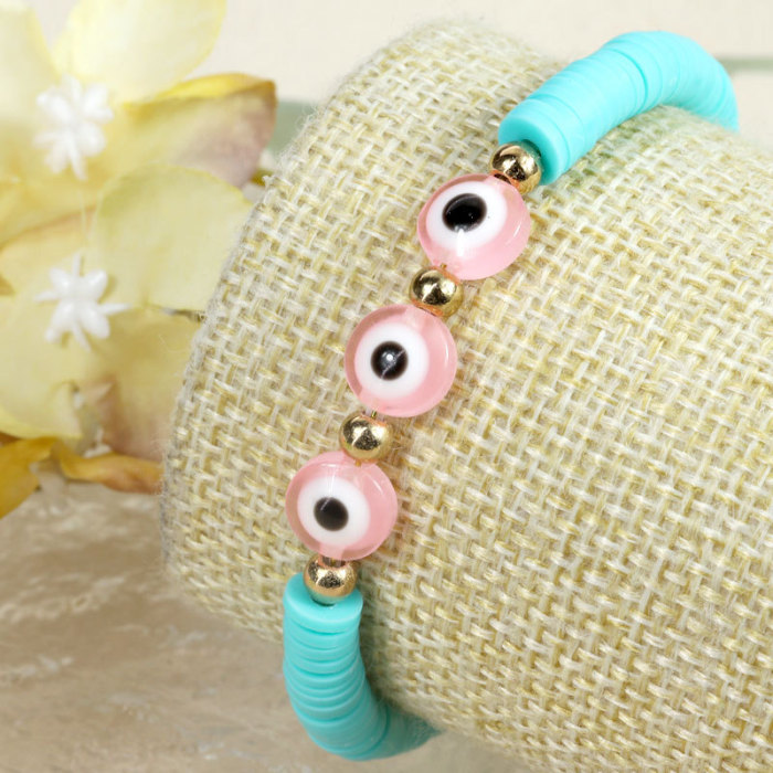 Cross-Border Hot Selling Devil's Eye Soft Clay Bracelet Amulet Bracelet Parent-Child Gift Bracelet