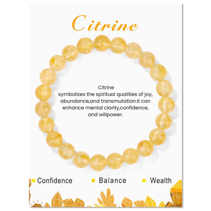 Amazon Hot-Selling Beaded Bracelet Single Loop Elastic Cord 8mm Amethyst Agate Gift Bracelet Women's Rose Quartz Bracelet