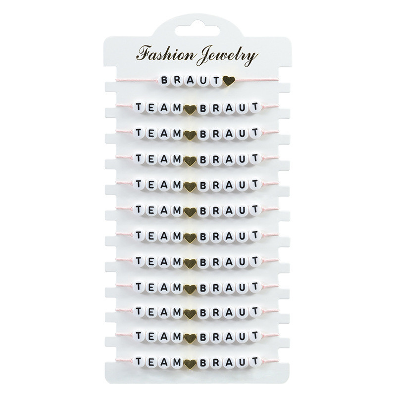 Amazon Hot Sale Bride Bridesmaid Letter Bracelet Party Simple Versatile Jewelry Manufacturer In Stock Wholesale