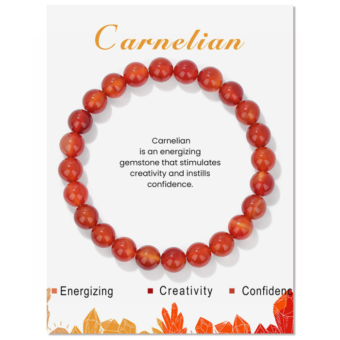 Amazon Hot-Selling Beaded Bracelet Single Loop Elastic Cord 8mm Amethyst Agate Gift Bracelet Women's Rose Quartz Bracelet