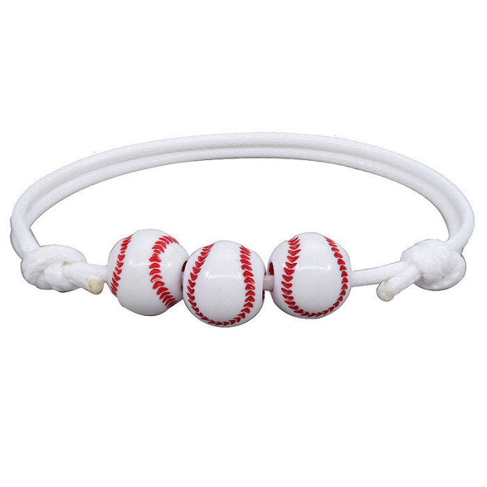 Cross-Border Hot Item Simple Personality Versatile Ball Sports Jewelry Softball Soccer Baseball Bracelet Beaded Bracelet In Stock