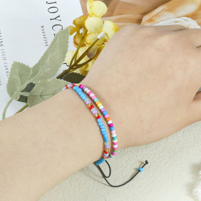 Hot-Selling Colorful Rice Bead Bracelet Summer Beach Surfing Hand Jewelry Manufacturer Wholesale in Stock