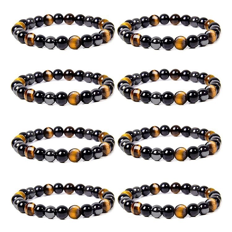 European and American Cross-Border New Tiger Eye Stone Bracelet Natural Stone Bracelet 6mm 8mm 10mm Jewelry Hand Accessories Bracelet Jewelry