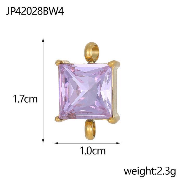 Fashionable Simple Versatile Zircon Accessories Geometric Rectangle Zircon Multi-color Accessories Jewelry Wholesale