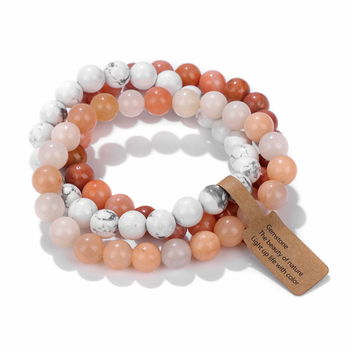 New Set Crystal Agate Tiger Eye Stone Women's Bracelet Amethyst Multi-layer Combination Bracelet Amazon Wish Hot Sale