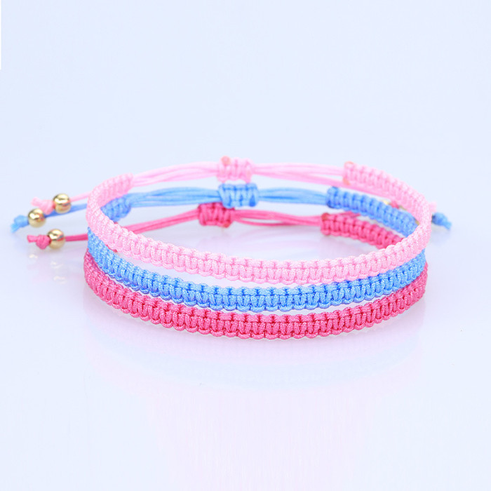 Amazon Hot Sale Hand Weaving Bracelet Flat Knot Friendship Carrying Strap Spot Multi-Color Optional