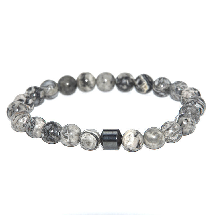 Amazon New Tiger Eye Stone 8MM Fashion Stone Bead Bracelet Men's Classic Magnetic Bracelet Cross-Border Bracelet