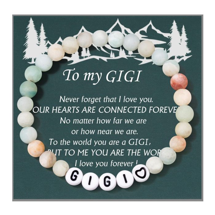 Cross-Border European and American Amazon Matte Stone Bead English Letter Bracelet Father's Day Mother's Day Bracelet Gift Jewelry Wholesale