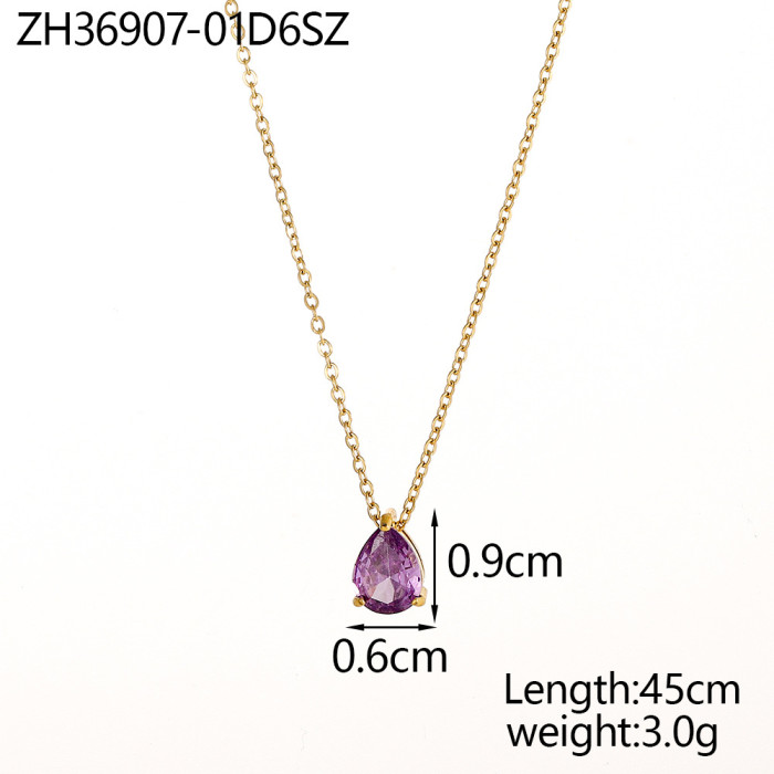 European and American New Simple Necklace for Women, Niche Design with Micro Inlaid Colorful Zircon Necklace, Unique Versatile Collarbone Chain Jewelry
